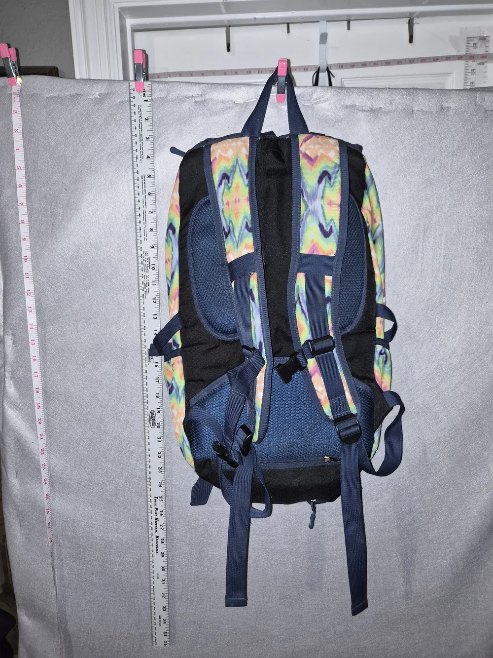 Vintage Hooey Multicolor Chevron Hiking Backpack – Navy Blue